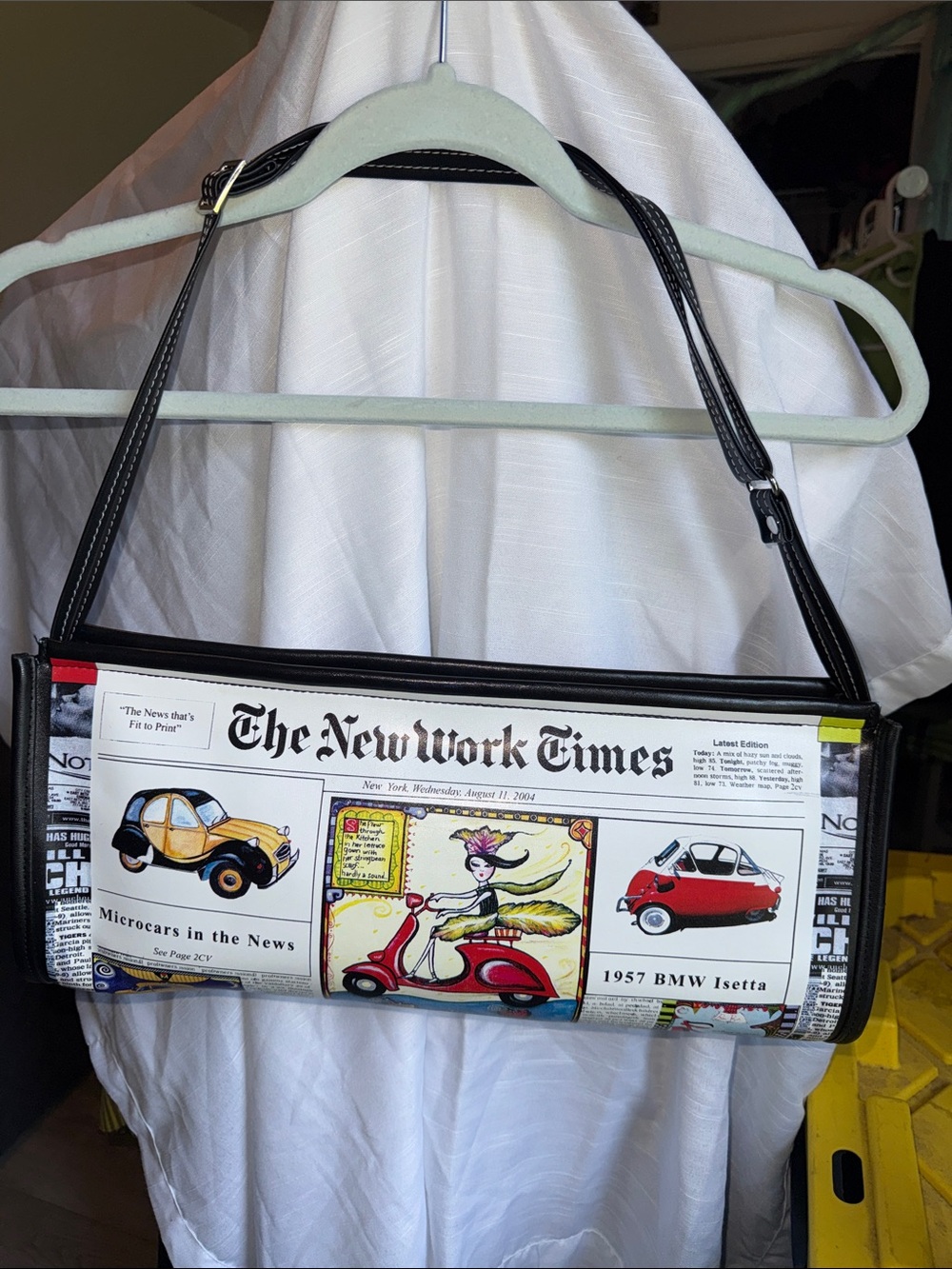 The New York Times Print Shoulder Bag - Black & White Newsprint